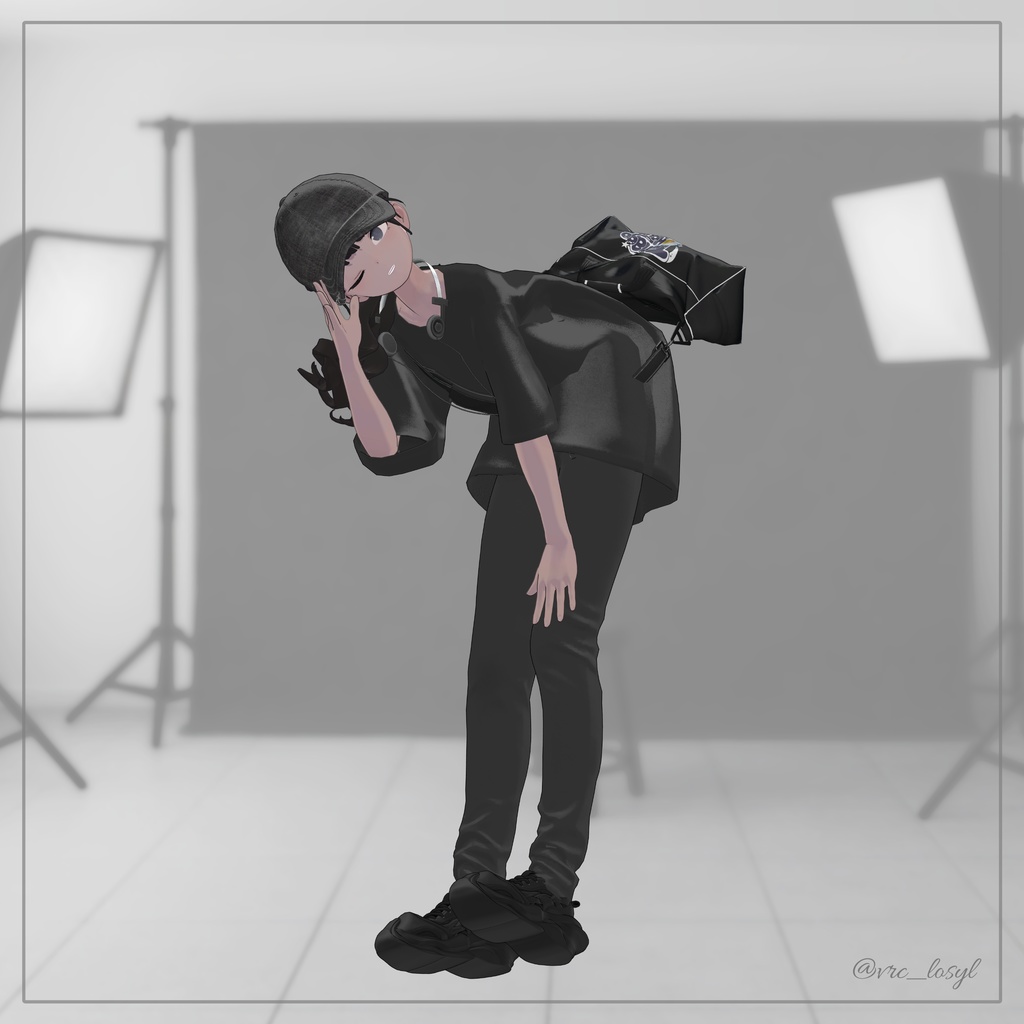 【3D衣装・MA対応】シンプルTシャツ&黒スキニーセット | 改変ベース VRC衣装【Lapwing/マリシア対応】