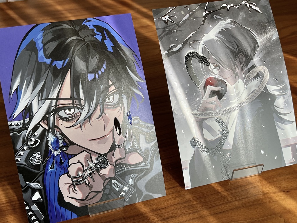 厚盛りニス&銀箔A5カード