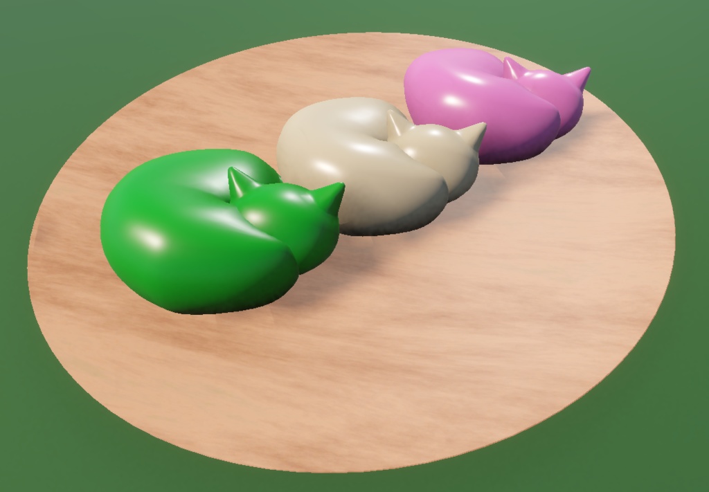おいしそうな三色ネコ団子【3D】 VRChat向け