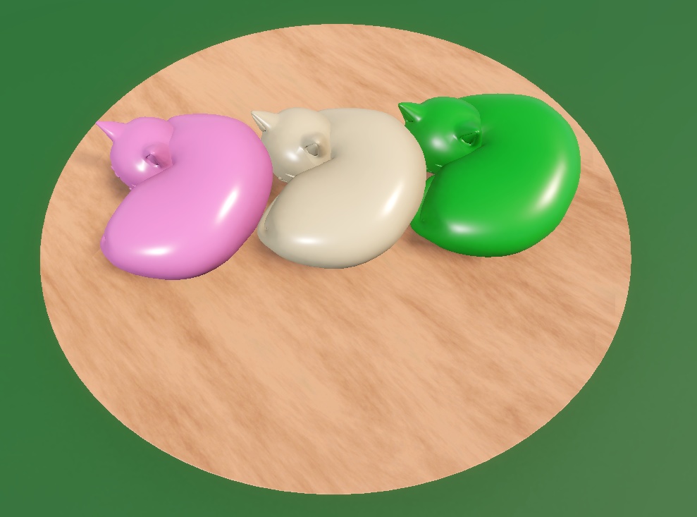 おいしそうな三色ネコ団子【3D】 VRChat向け