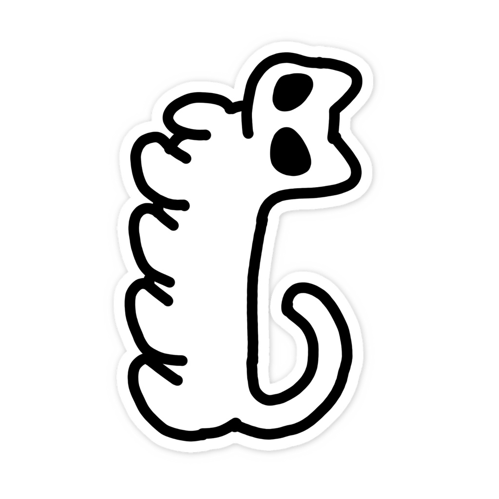 長いねこステッカーよこ