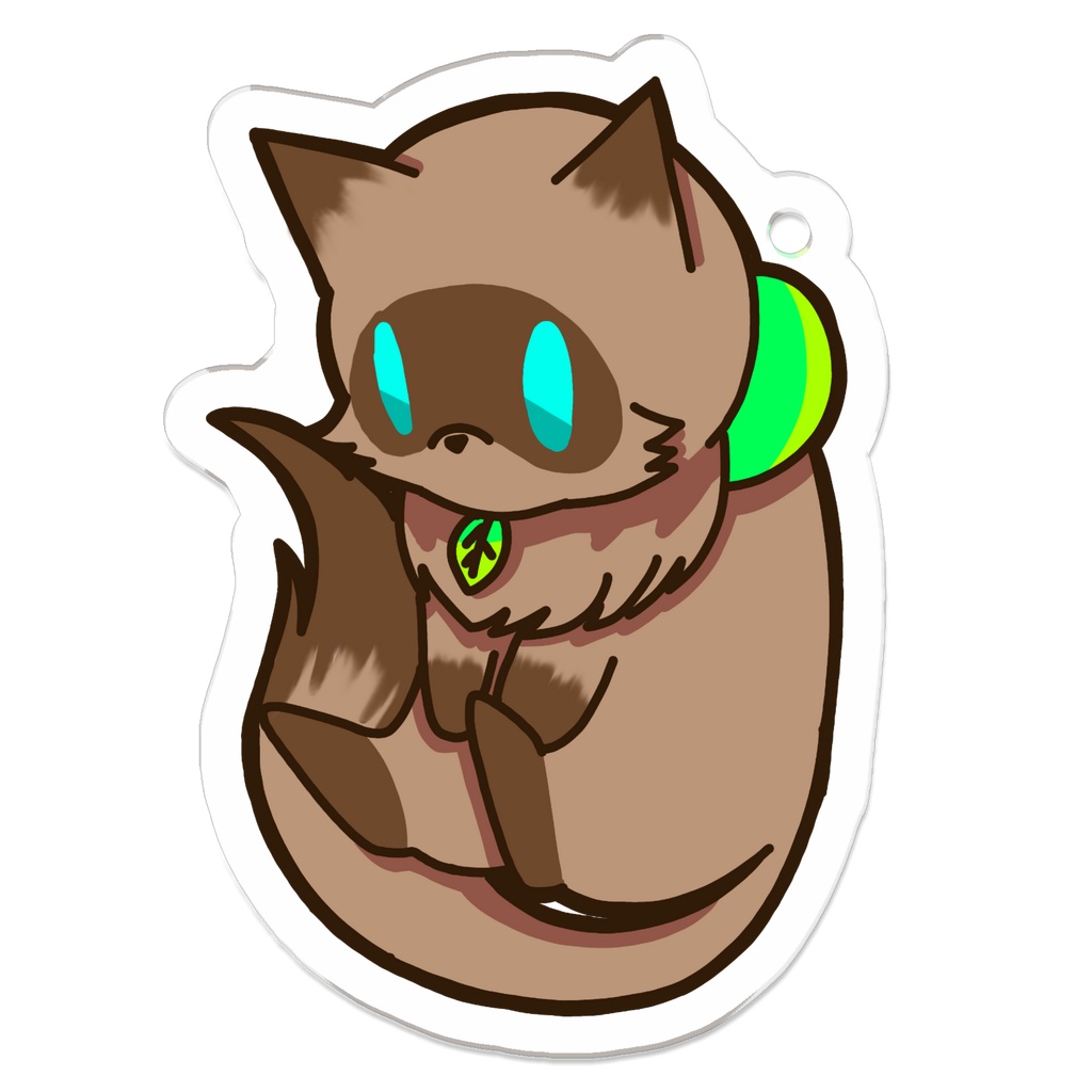ねこたぬきのアクリルキーホルダー