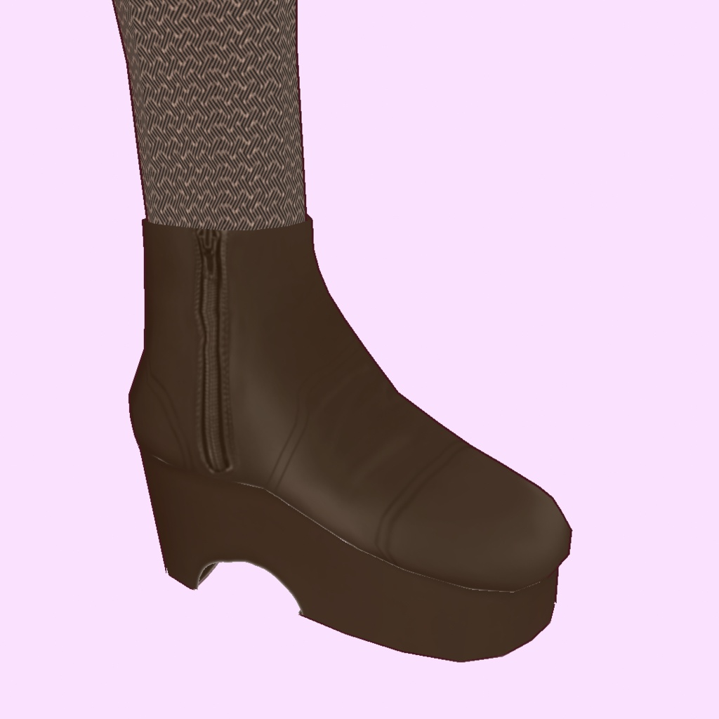 サイドジップショートブーツ4種類セット【VRoid用衣装】
