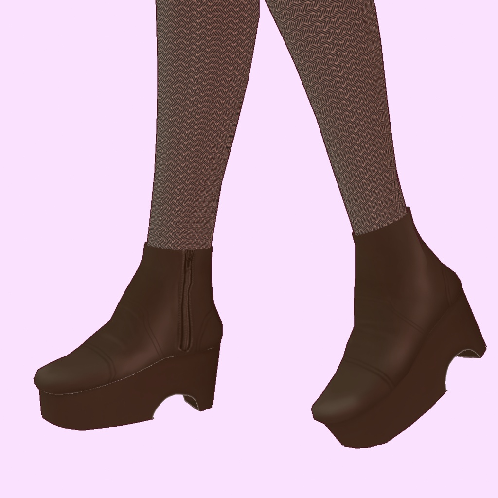サイドジップショートブーツ4種類セット【VRoid用衣装】
