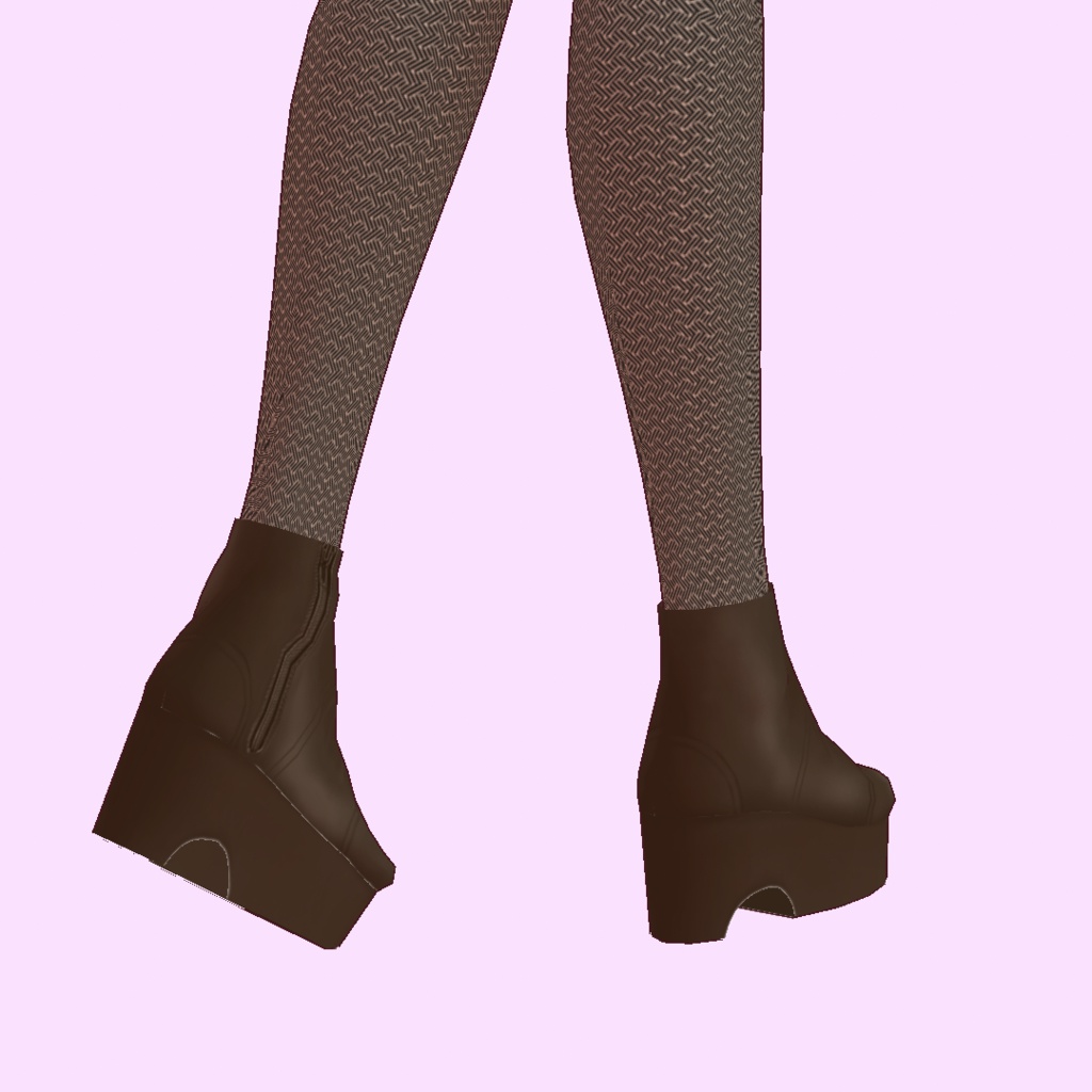 サイドジップショートブーツ4種類セット【VRoid用衣装】