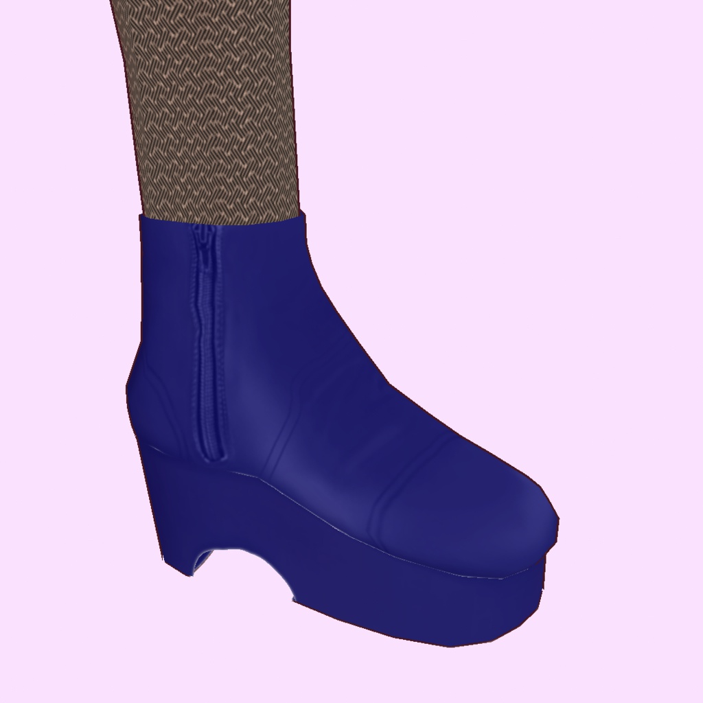 サイドジップショートブーツ4種類セット【VRoid用衣装】