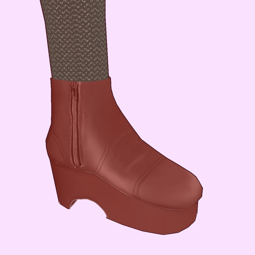 サイドジップショートブーツ4種類セット【VRoid用衣装】