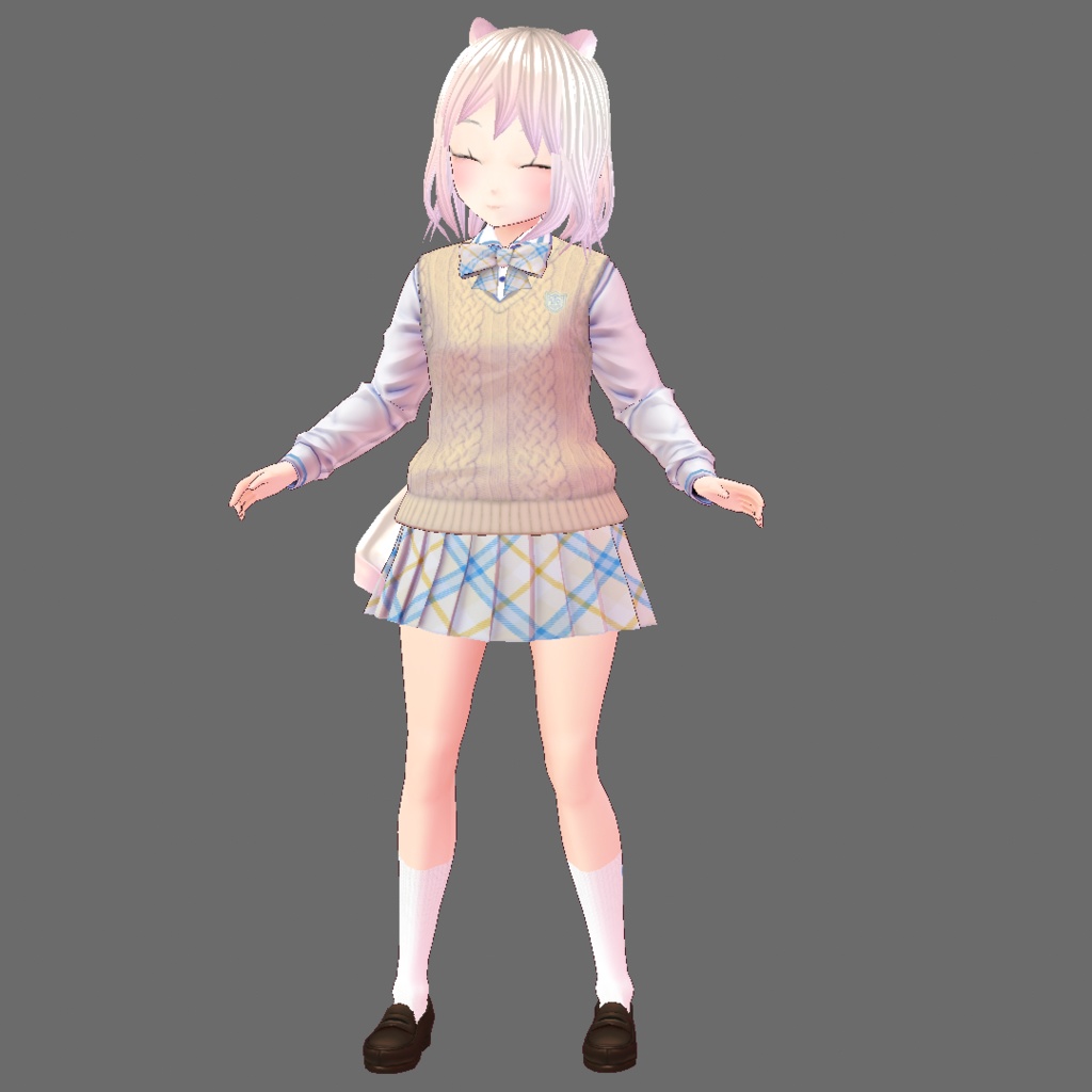 vroid セール _制服ベスト_長袖_用_上着_チェーン無料版