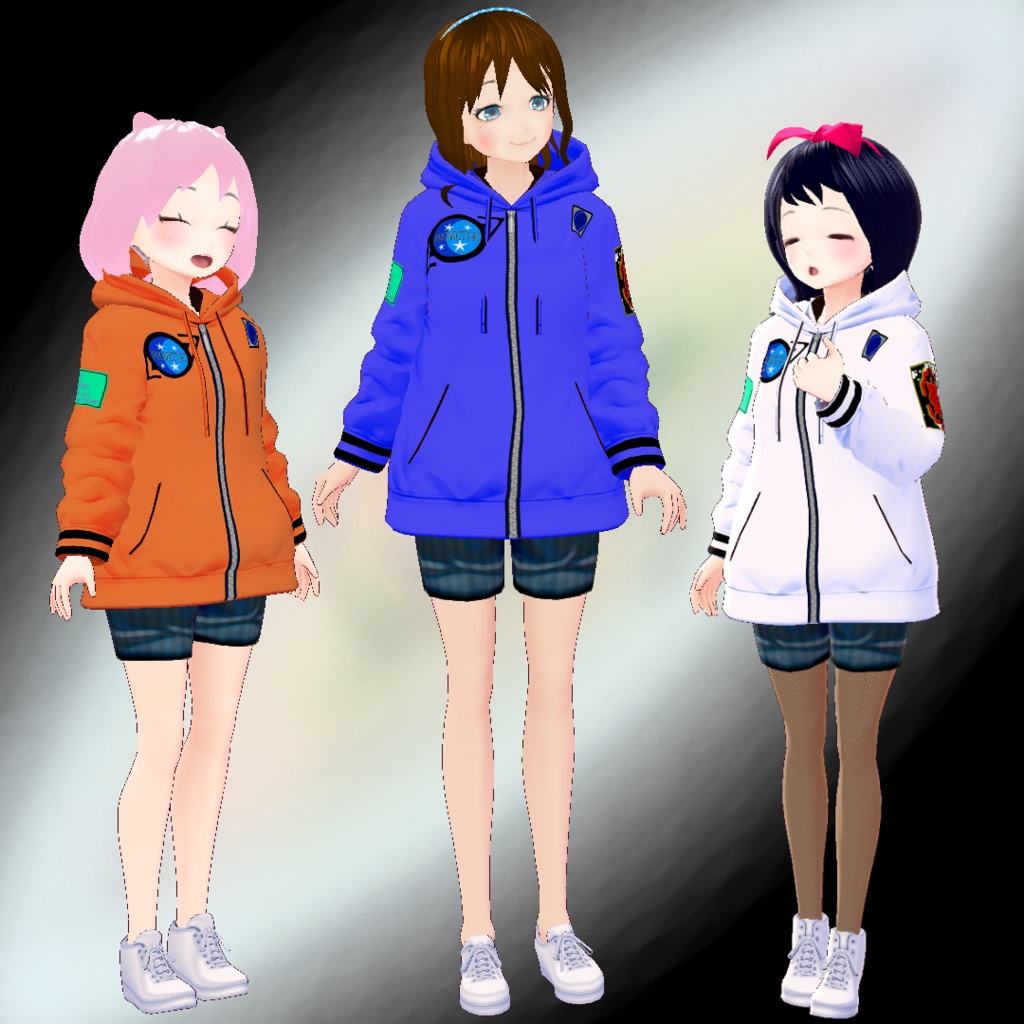 【VRoid用】宇宙パーカー -4color-