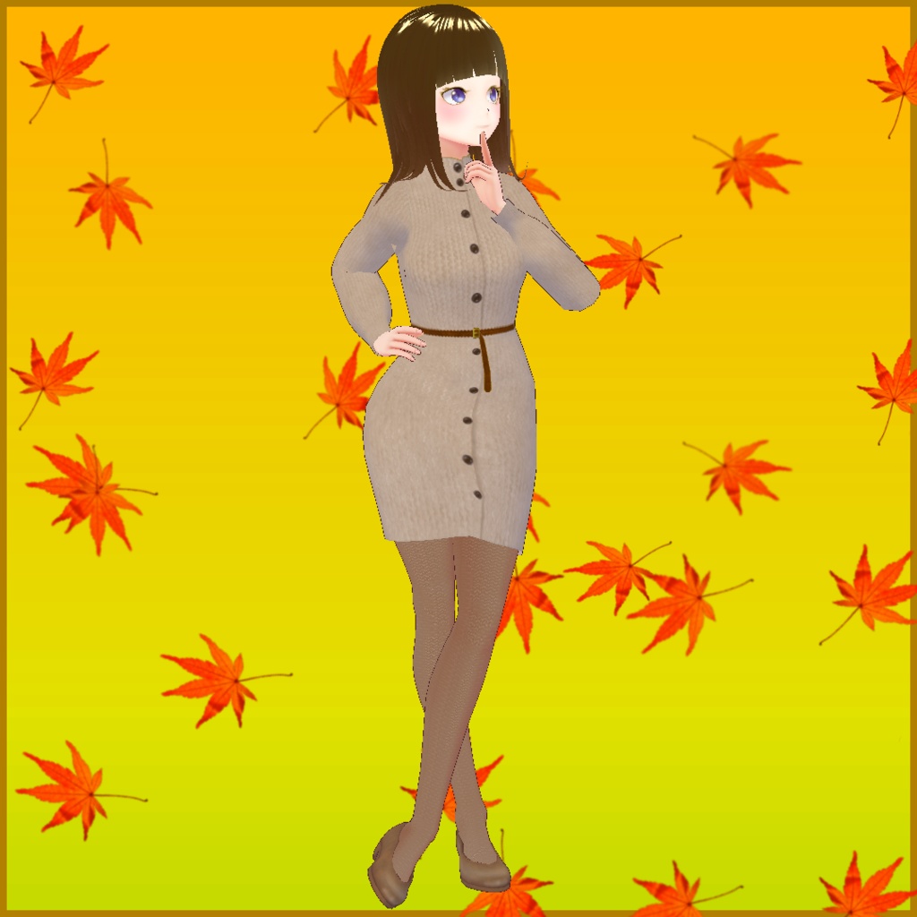 ニットワンピースセット【VRoid・セシル変身用】