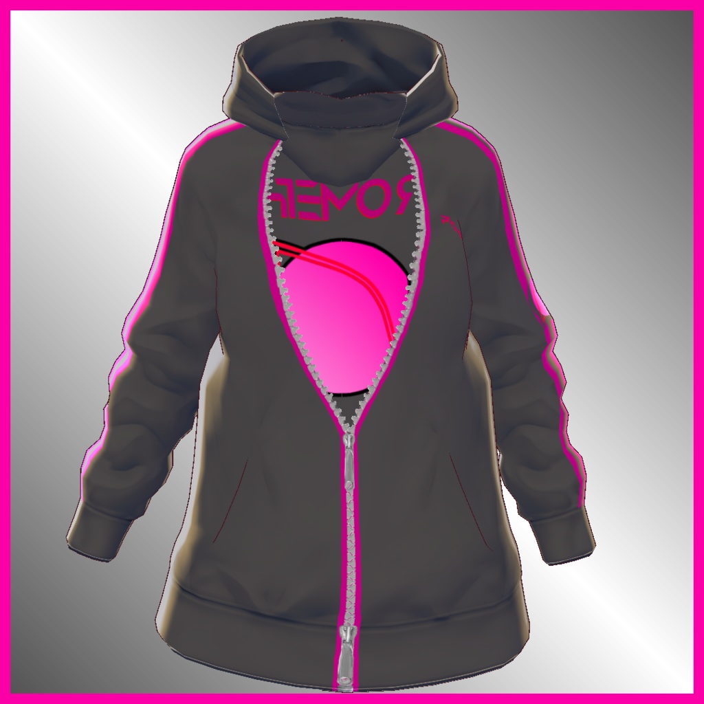 【VRoid用】オープンフロントパーカー -4Color-