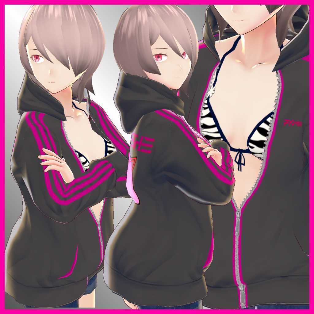 【VRoid用】オープンフロントパーカー -4Color-