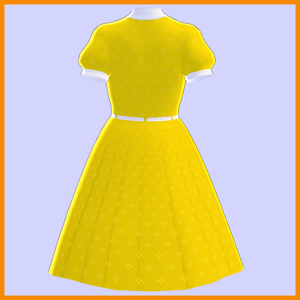 【VRoid用】花柄レトロワンピース -3color-