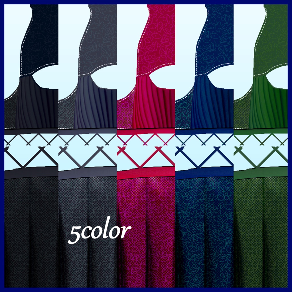 【VRoid用】ハイネックスイムウェア -5color-