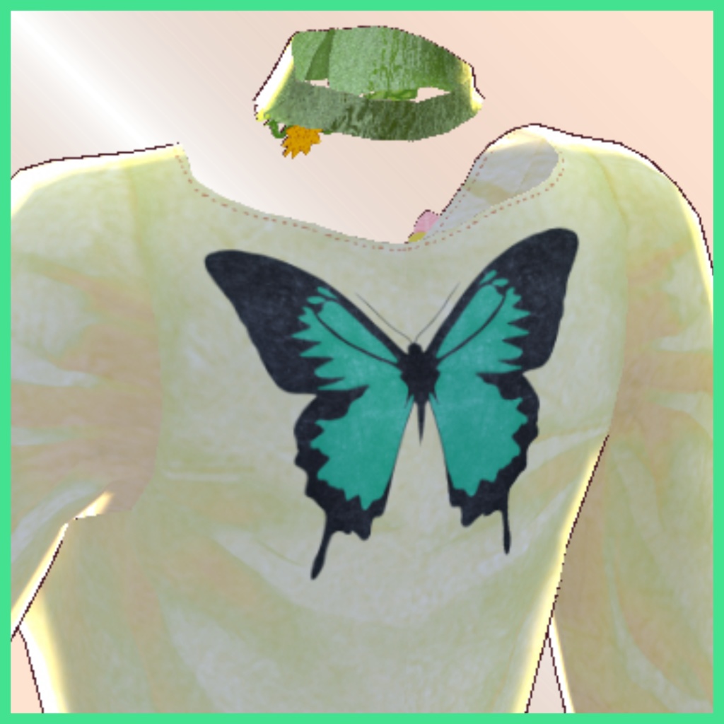 【VRoid用】木目模様のフェアリードレス -4color-