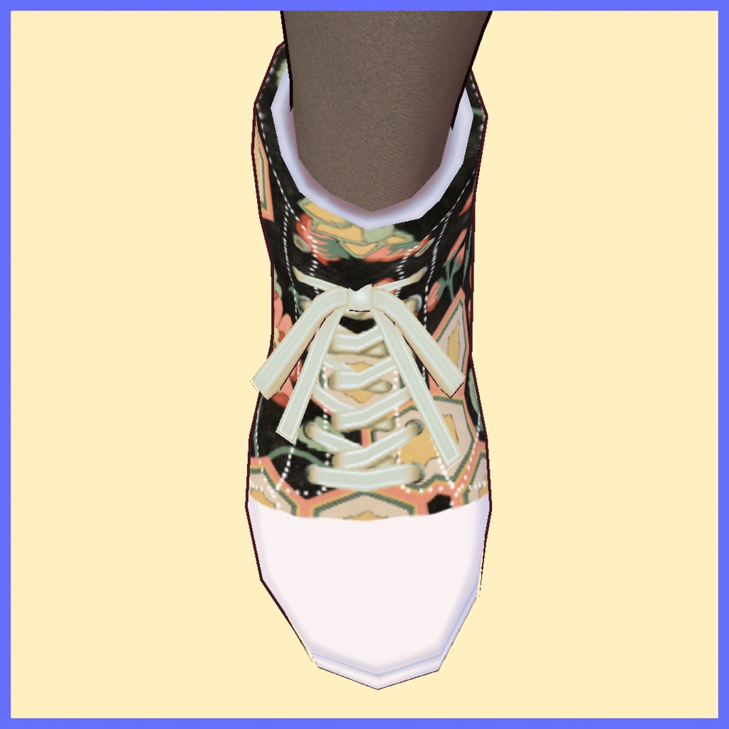 【VRoid用】和柄ハイカットスニーカー -6種類-