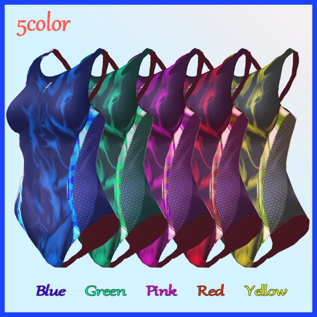 【VRoid用】SwimSuit Water & Fire -5color-