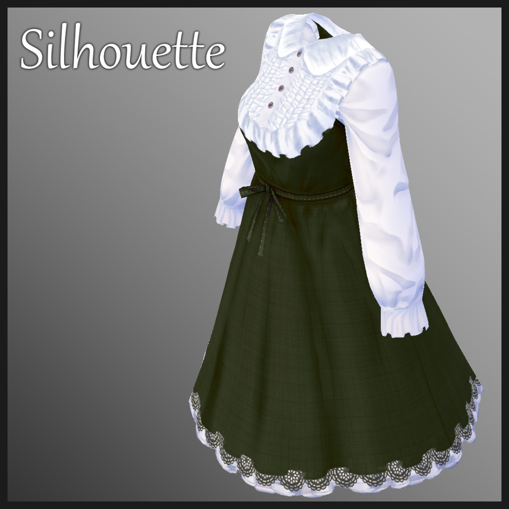 【VRoid用】Frill dress -5color-