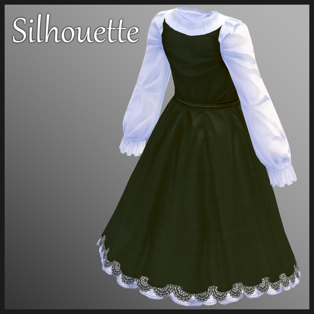 【VRoid用】Frill dress -5color-