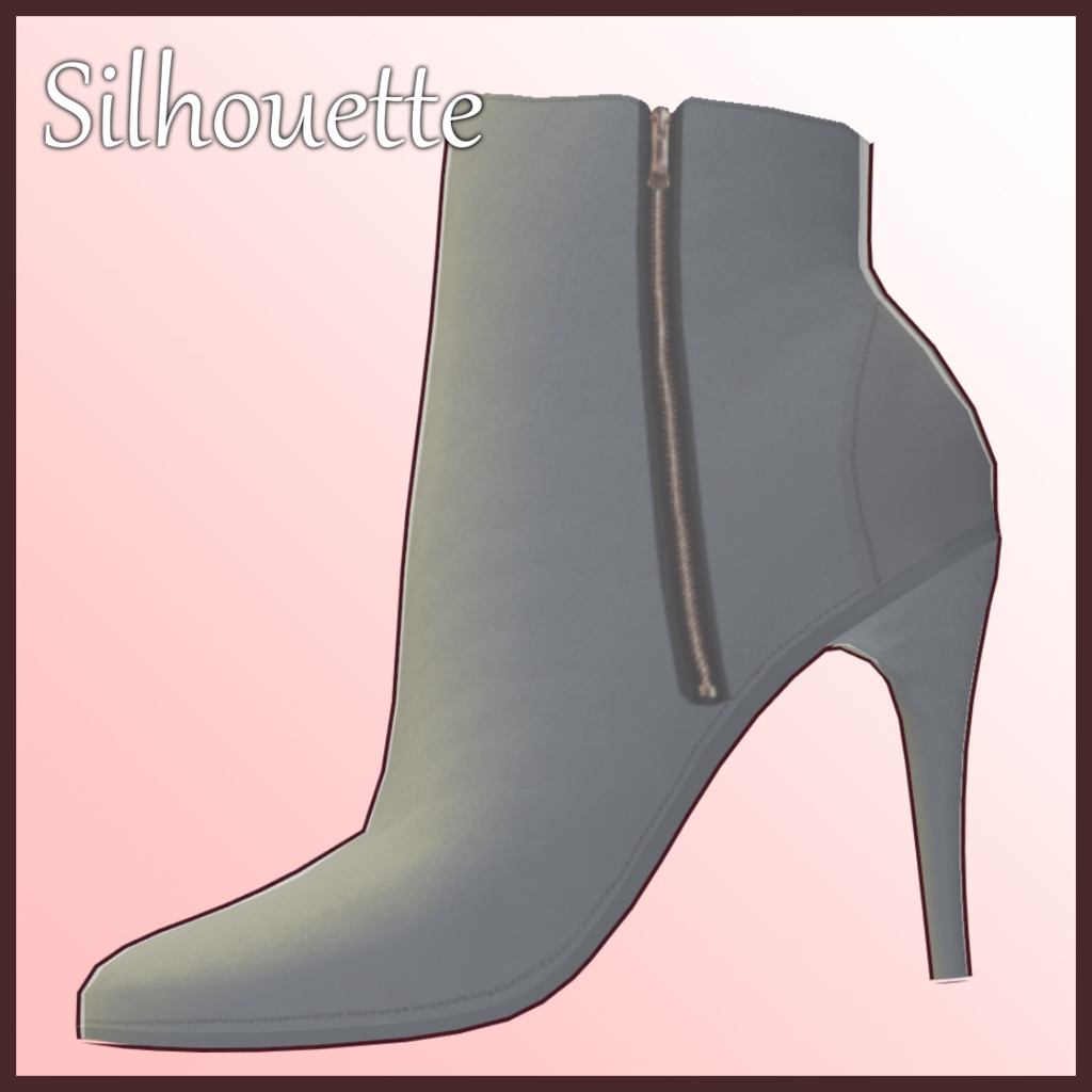 【VRoid用】Velvet Short Boots -7color-