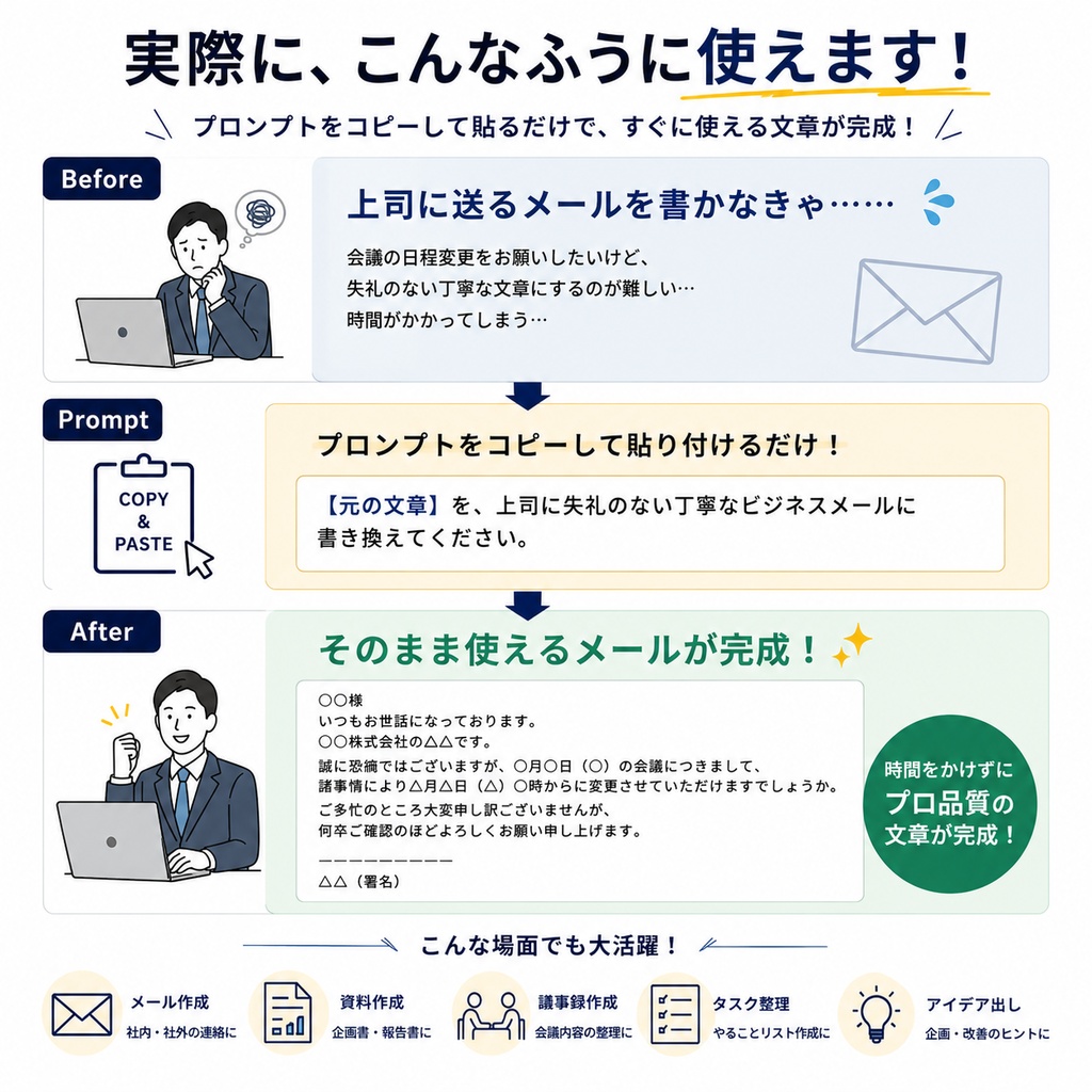 仕事で使えるChatGPTプロンプト50選|コピペで使える実務テンプレ集