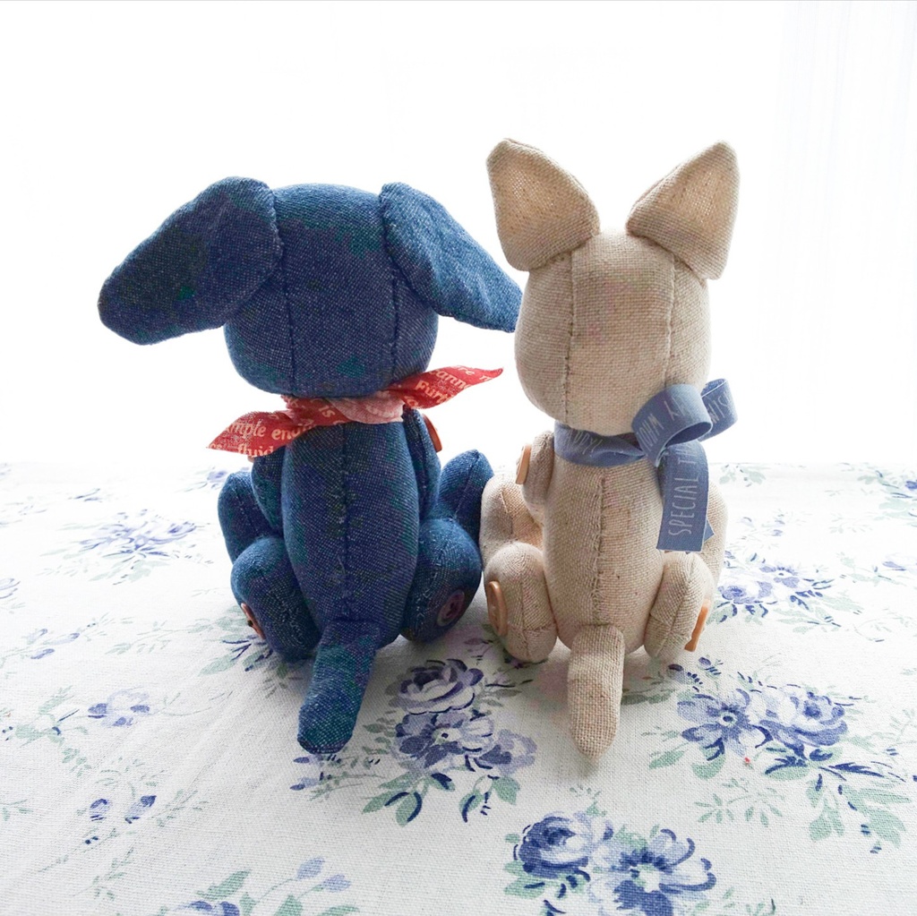 【型紙】テディドッグ 犬のぬいぐるみ 型紙