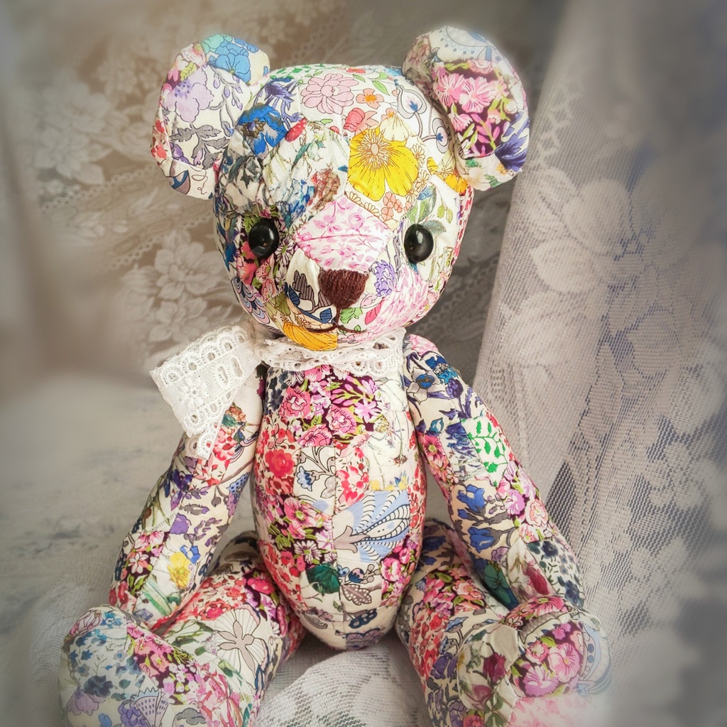 【型紙】パッチワークテディベア