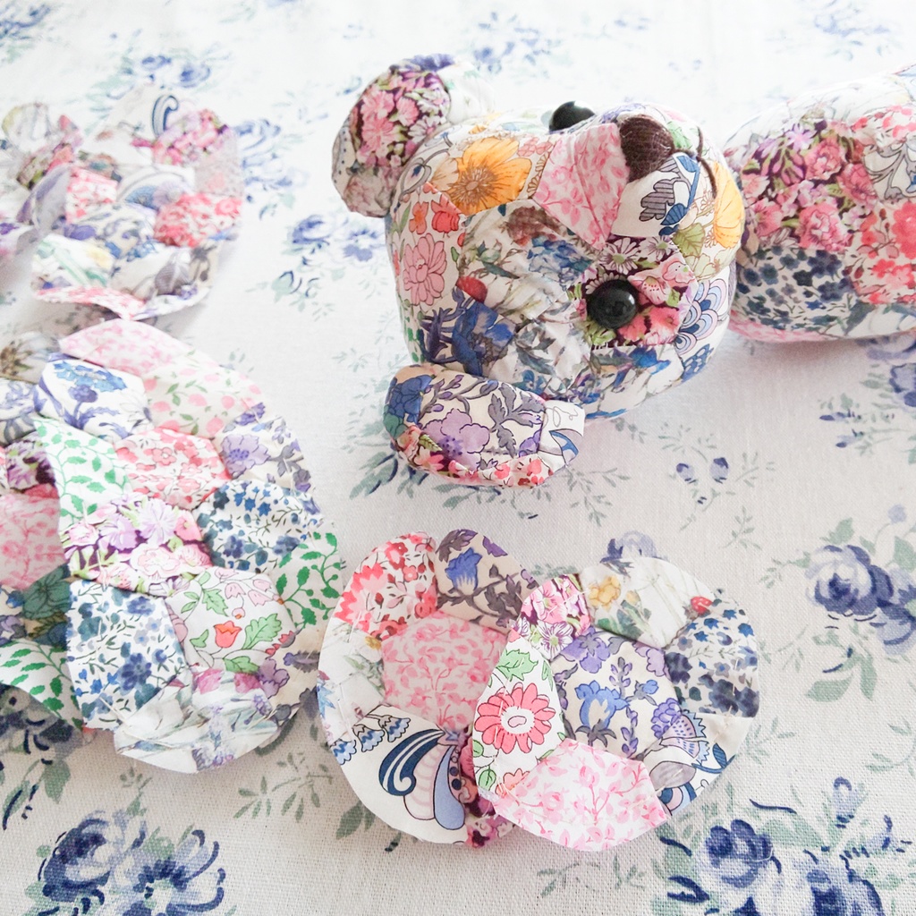 【型紙】パッチワークテディベア