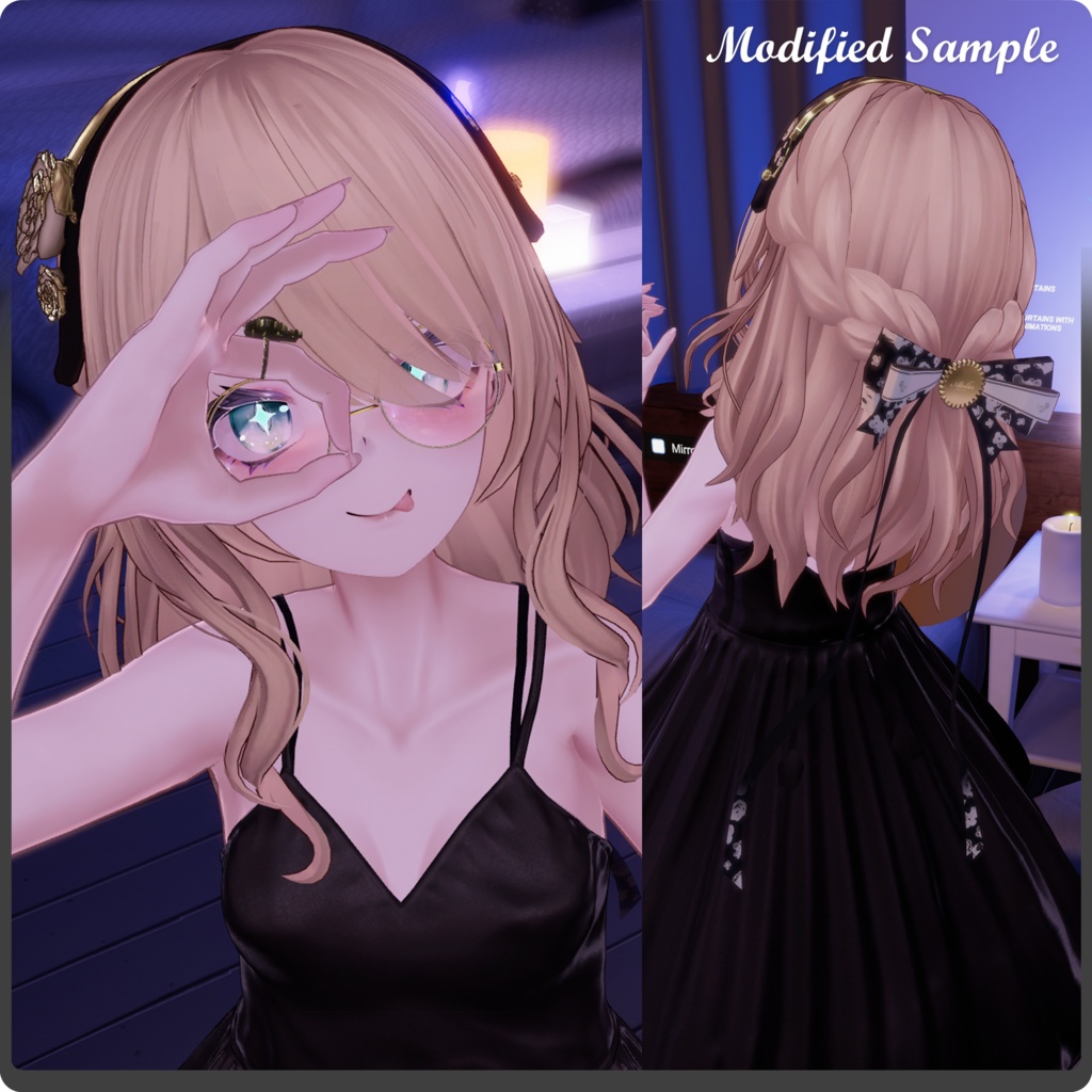 【5アバター&複数モデル対応】VRChat向け髪型モデル / ふわり夏めくスネークハーフアップ