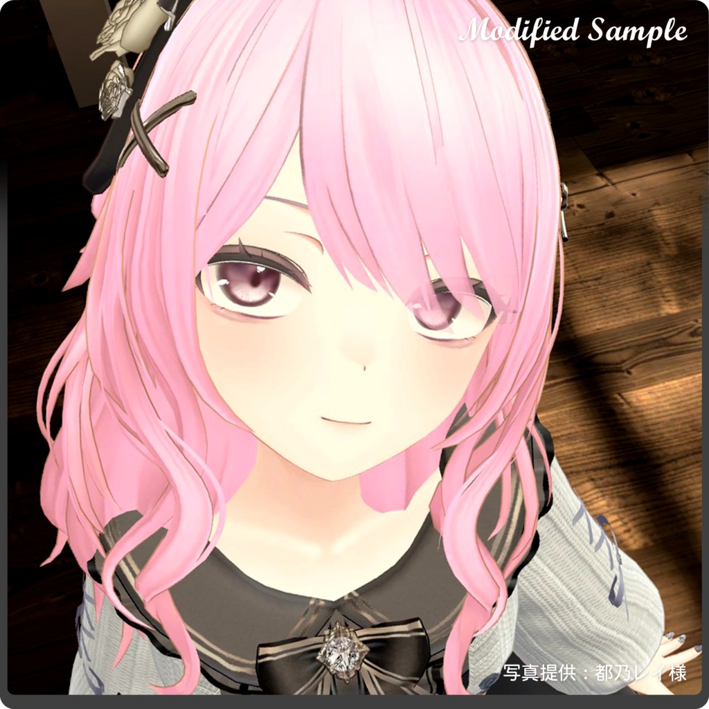 【5アバター&複数モデル対応】VRChat向け髪型モデル / ふわり夏めくスネークハーフアップ