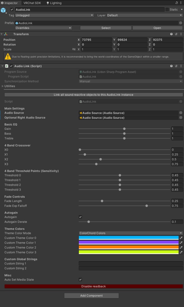 無料 ワールド用 AudioLinkをパラメータとして取り出すやつ