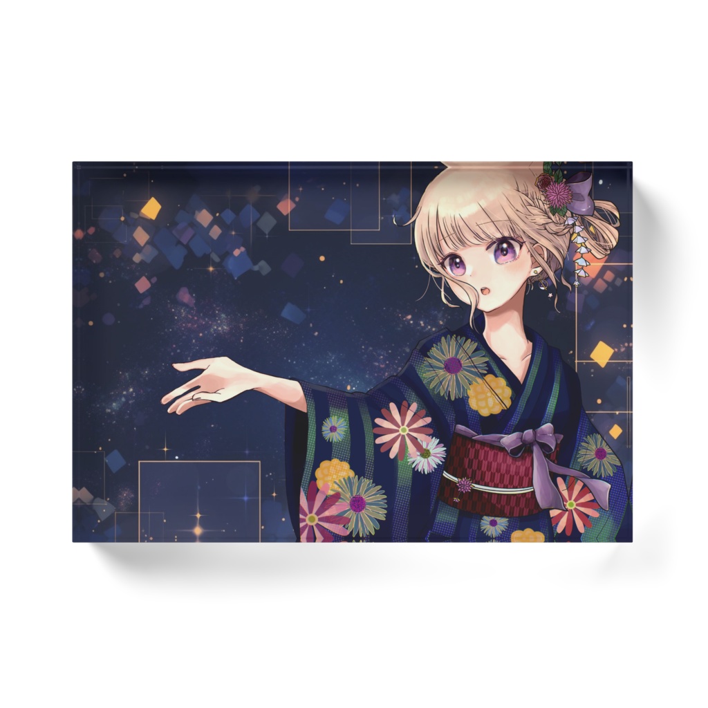 いかないで アクリルブロック(夜)