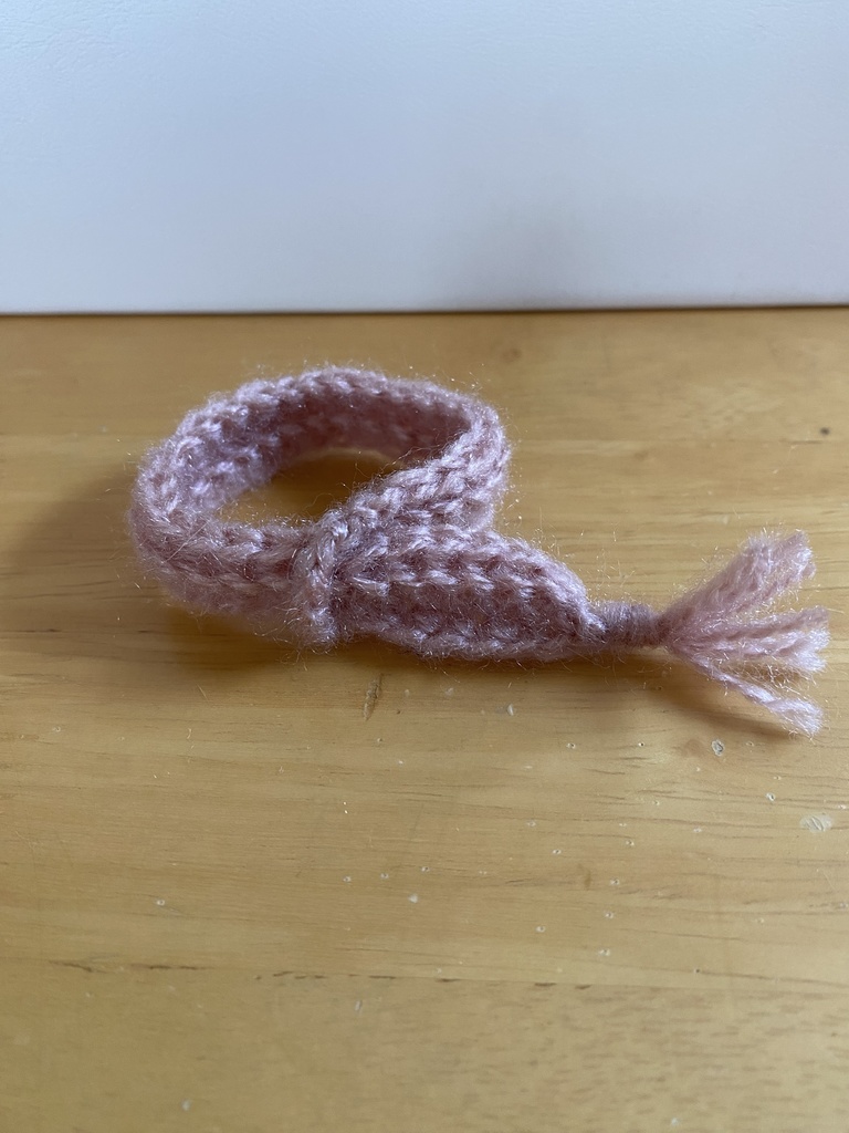 10〜12㎝ぬい用 猫耳風ニット帽+ミニマフラー