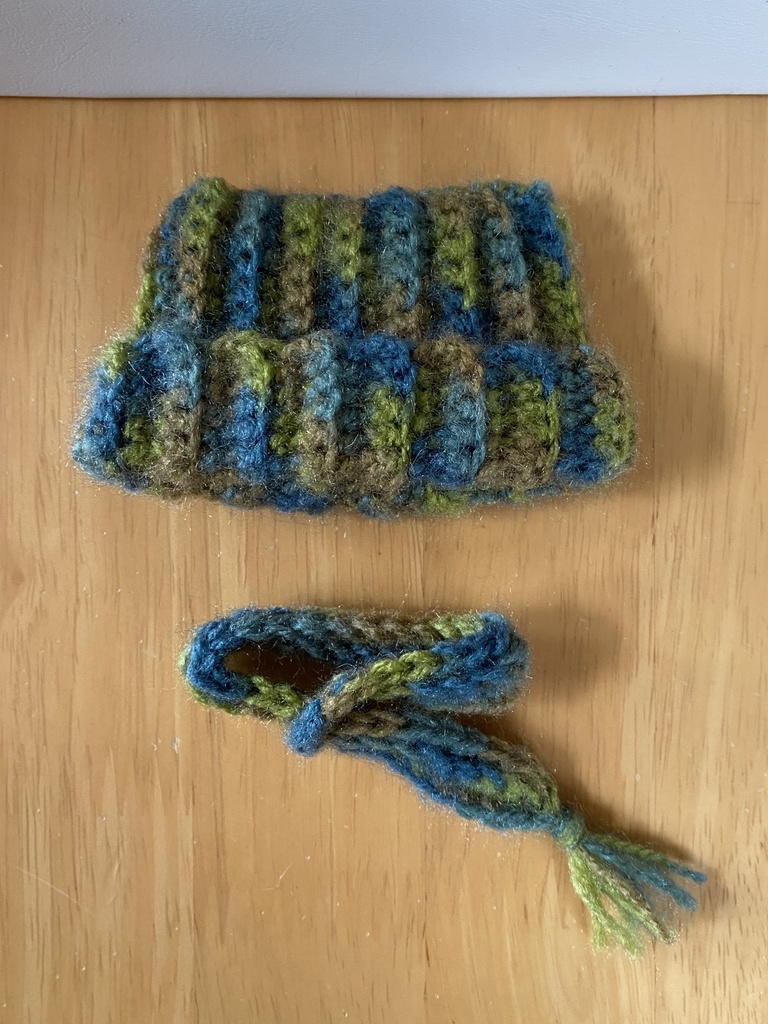 10〜12㎝ぬい用 猫耳風ニット帽 ミックスカラー