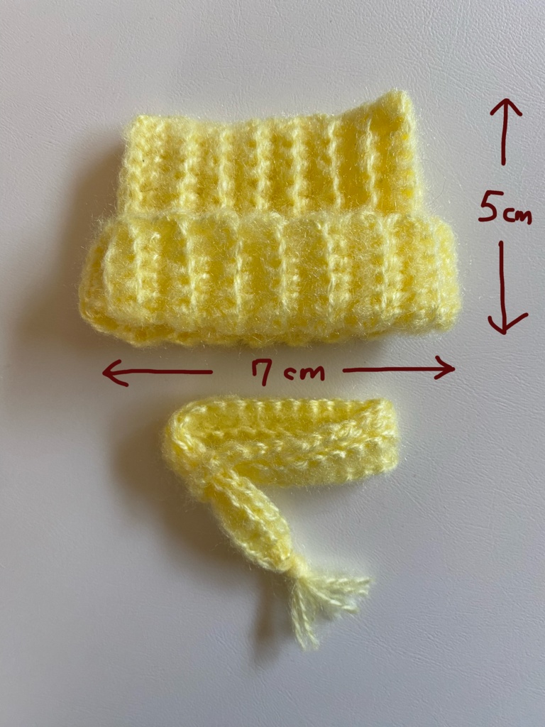 10〜12㎝ぬい用 猫耳風ニット帽 ミックスカラー