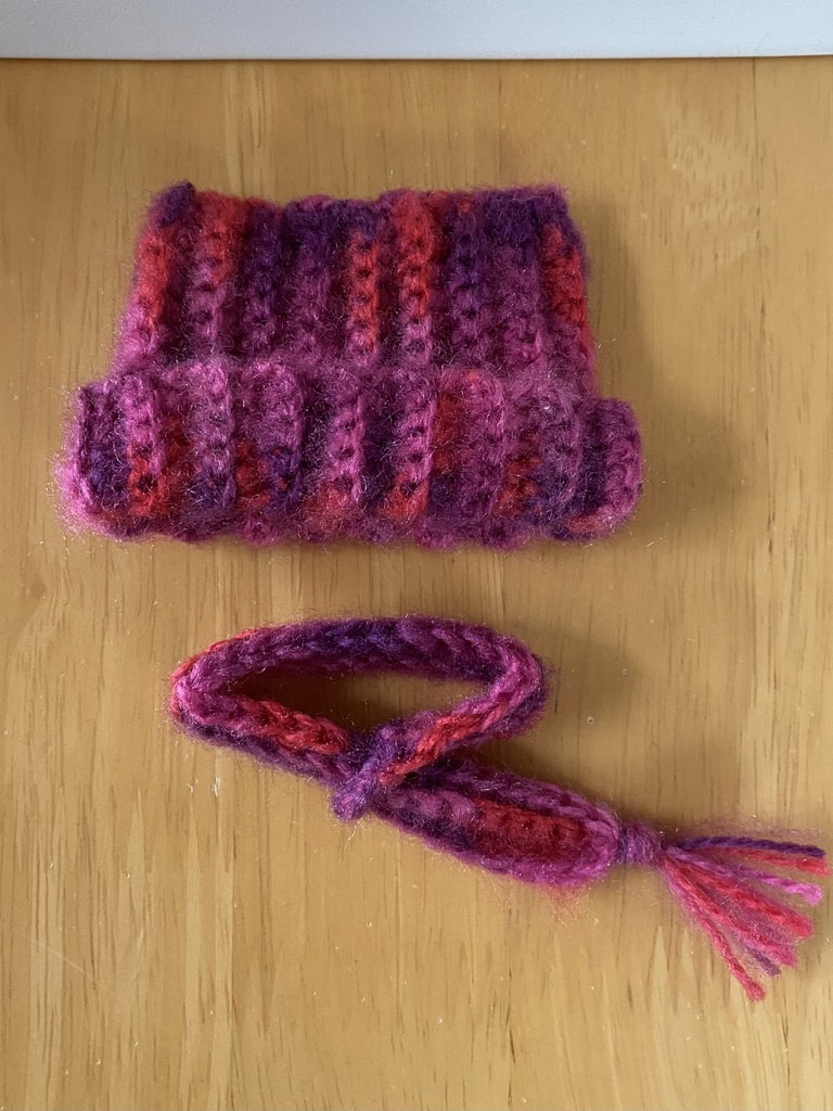 10〜12㎝ぬい用 猫耳風ニット帽 ミックスカラー