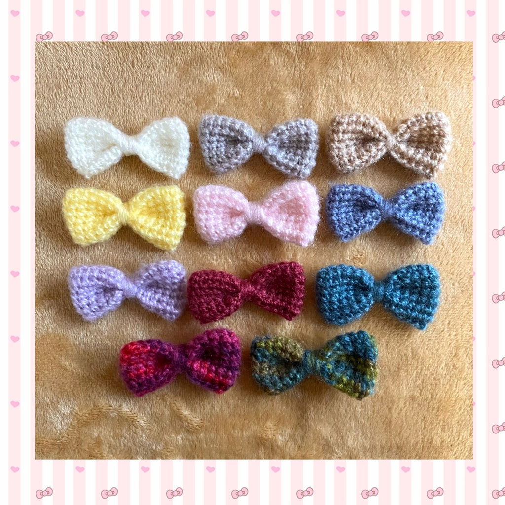 ぽんぽんニット帽+ミニマフラー+リボンブローチ(16㎝ぬい用)