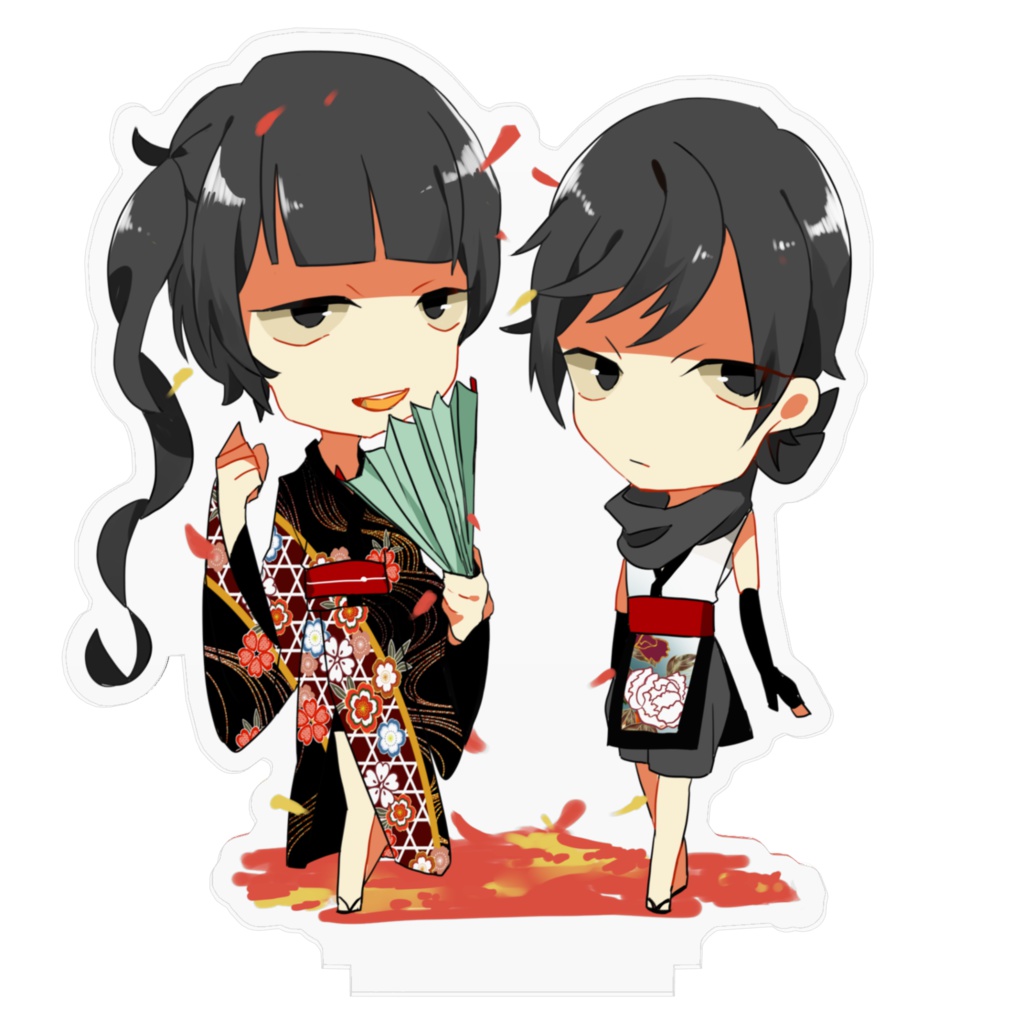 【創作】和風姉妹アクリルフィギュア
