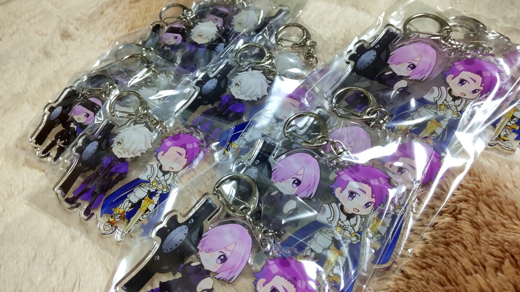 盾親子アクリルキーホルダー