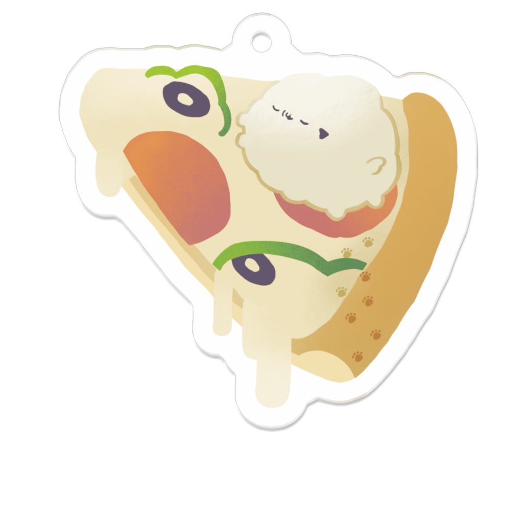 ふわふわのいぬ(ぴざ)アクリルキーホルダー