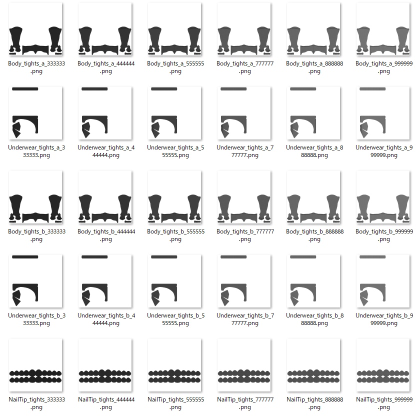 ウルフェリア用タイツテクスチャ