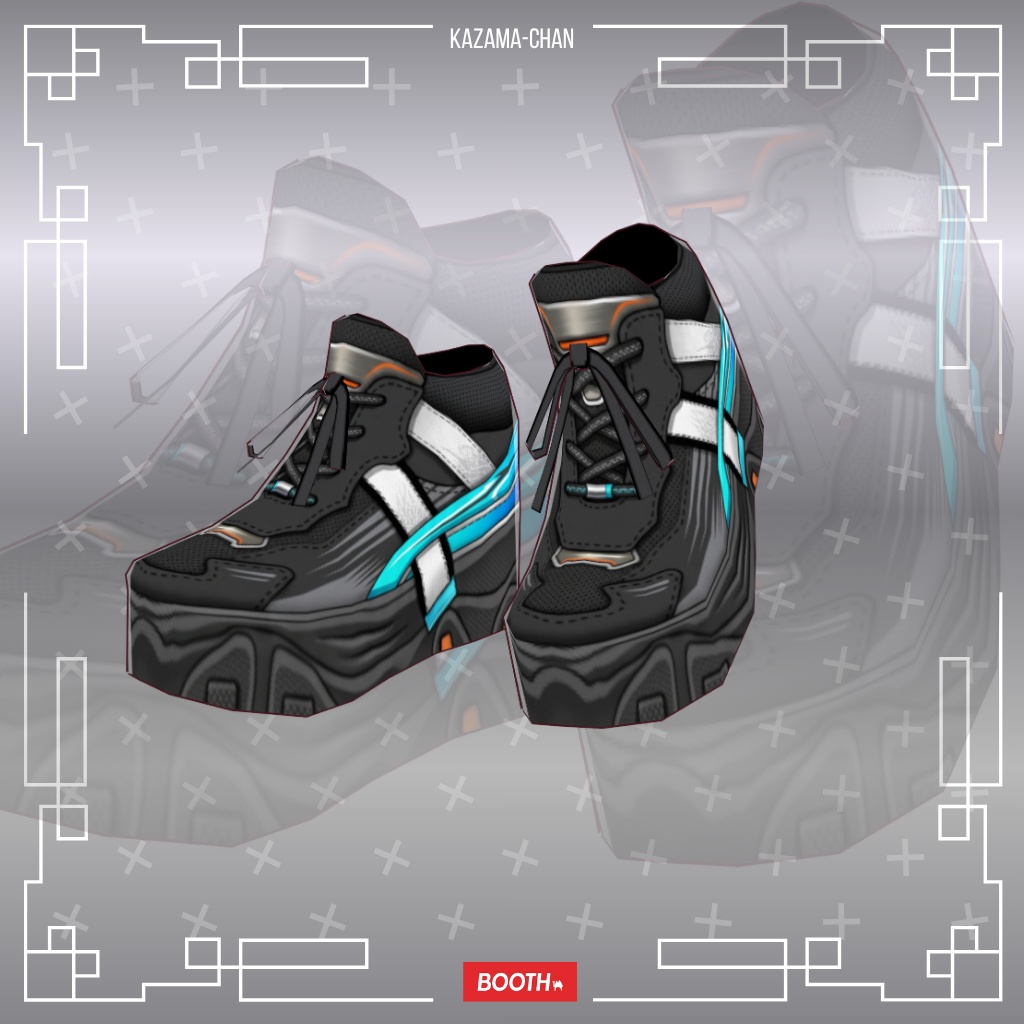 VRoid Shoes|Future Street Sneakers|VTuber・VRChat 3Dアセット|シューズパック