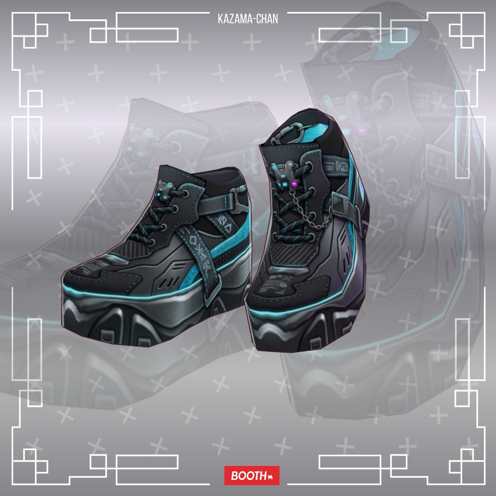 VRoid シューズ|Cyber Street Sneakers|VTuber・VRChat 3Dアセット