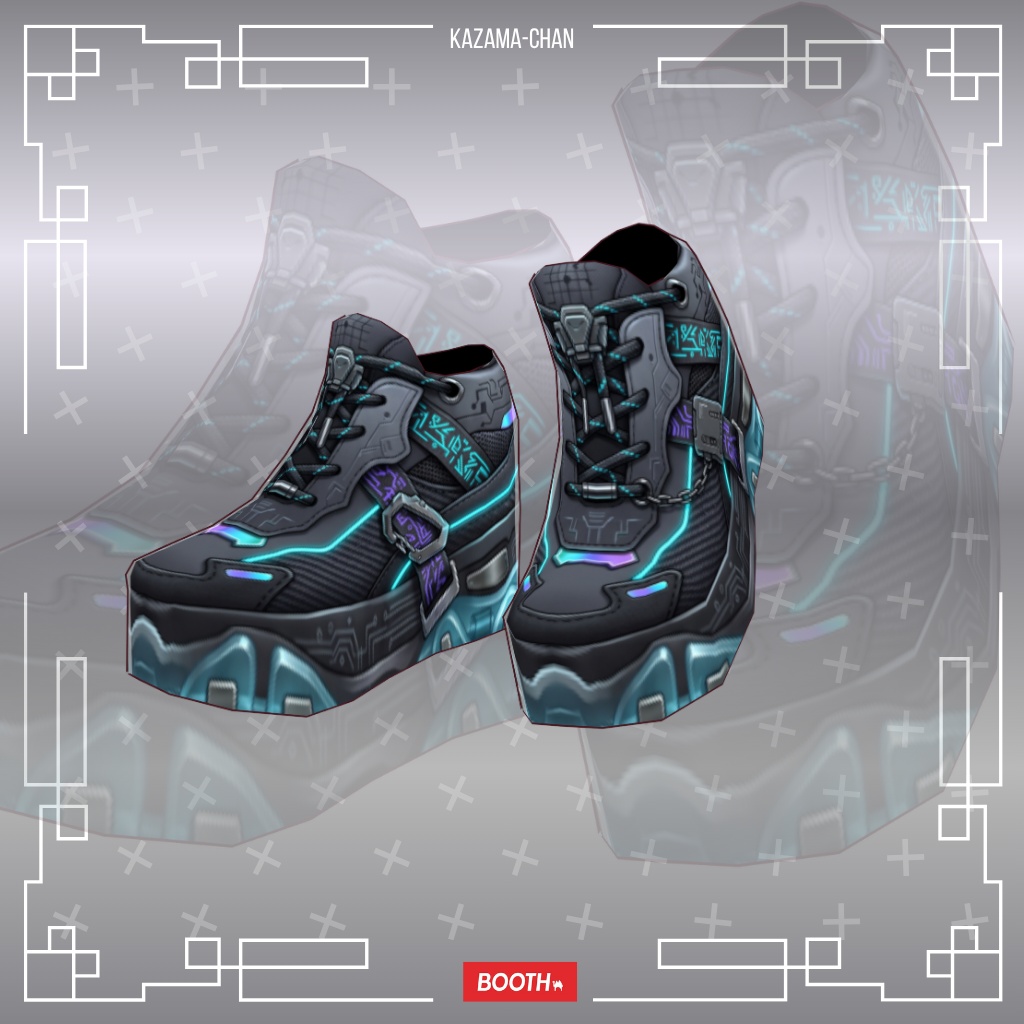 VRoid シューズ|Cyber Street Sneakers|VTuber・VRChat 3Dアセット