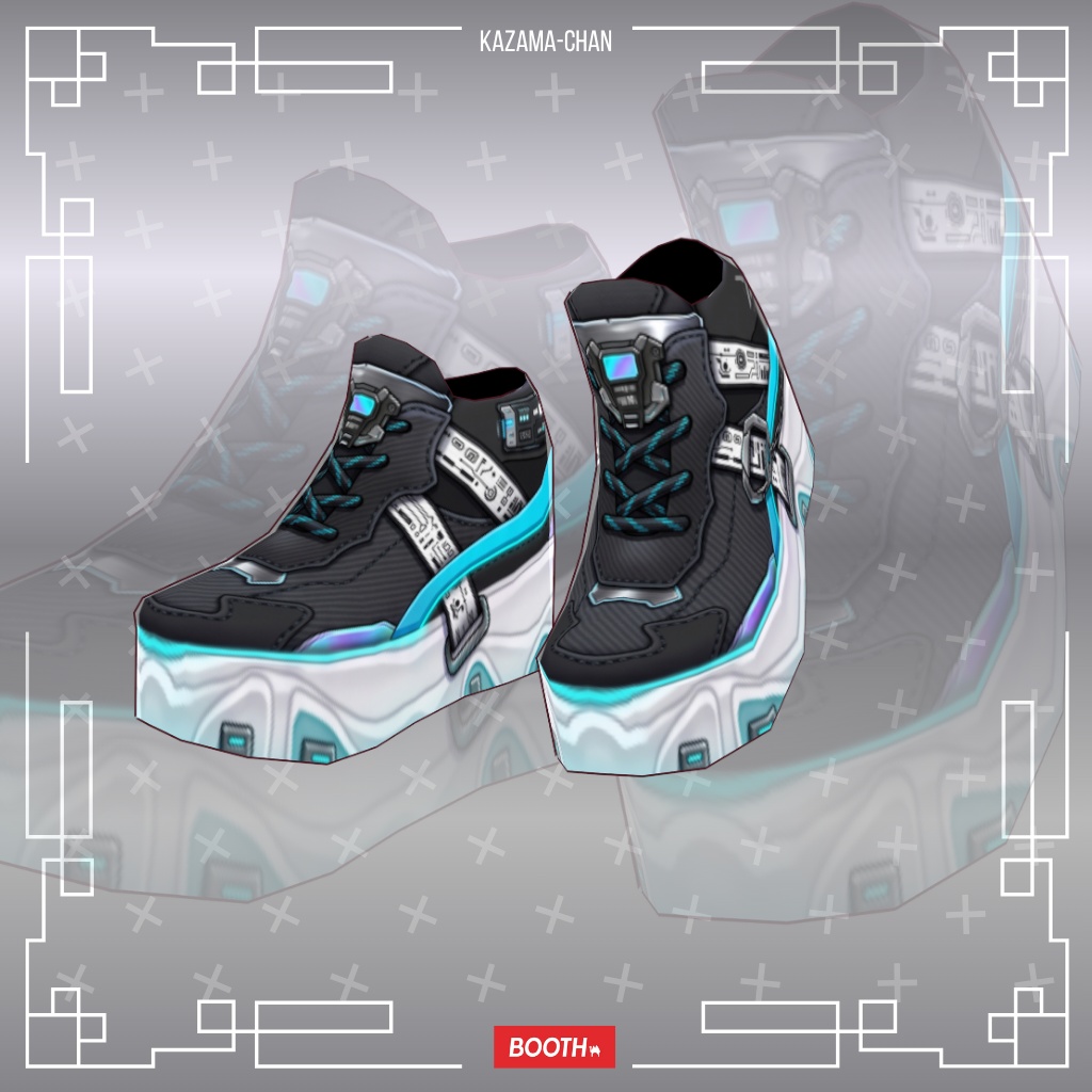 VRoid シューズ|Cyber Street Sneakers|VTuber・VRChat 3Dアセット