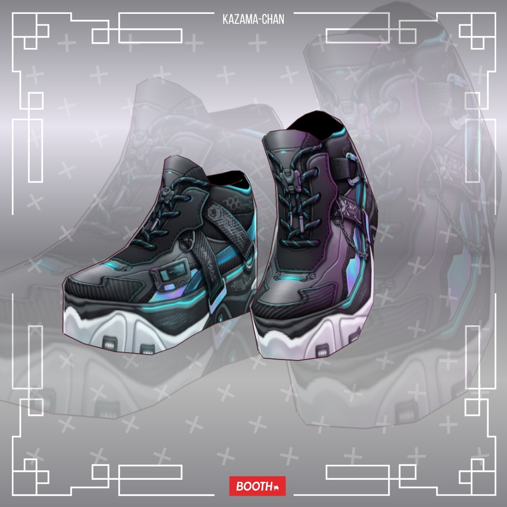 VRoid シューズ|Cyber Street Sneakers|VTuber・VRChat 3Dアセット