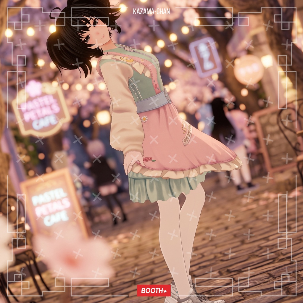 # [VRoid] KAZAMA-CHAN Cute Daily Dress | Kawaii Outfit & VRM Set | VRoid Custom Item  **Alternative title:**  [VRoid] KAZAMA-CHAN Cute Daily Outfit | Kawaii Dress | VRoid Custom Item + VRM