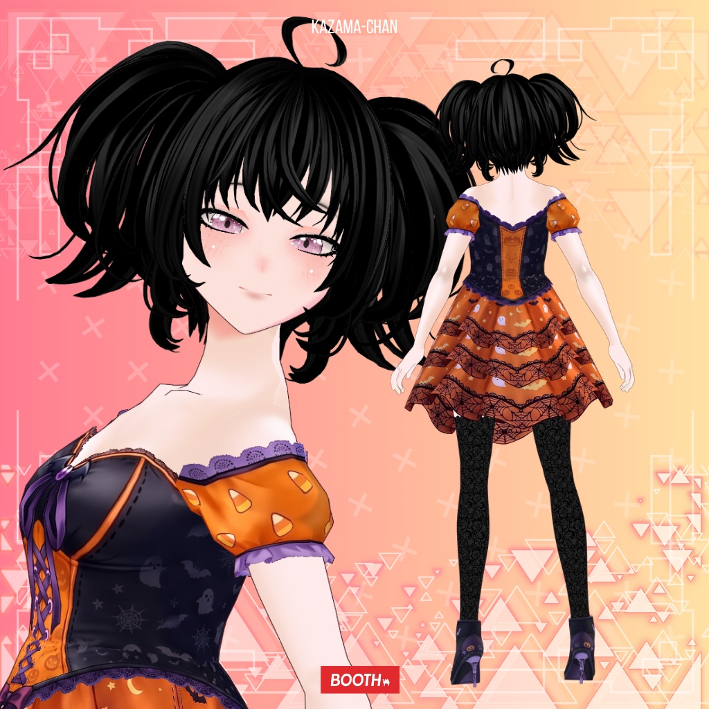 Halloween Outfit VRoid Clothes VRoid Studio VRoid Texture Customitem VRM VTuber Asset Halloween Dress Casual Halloween VTuber Fashion
