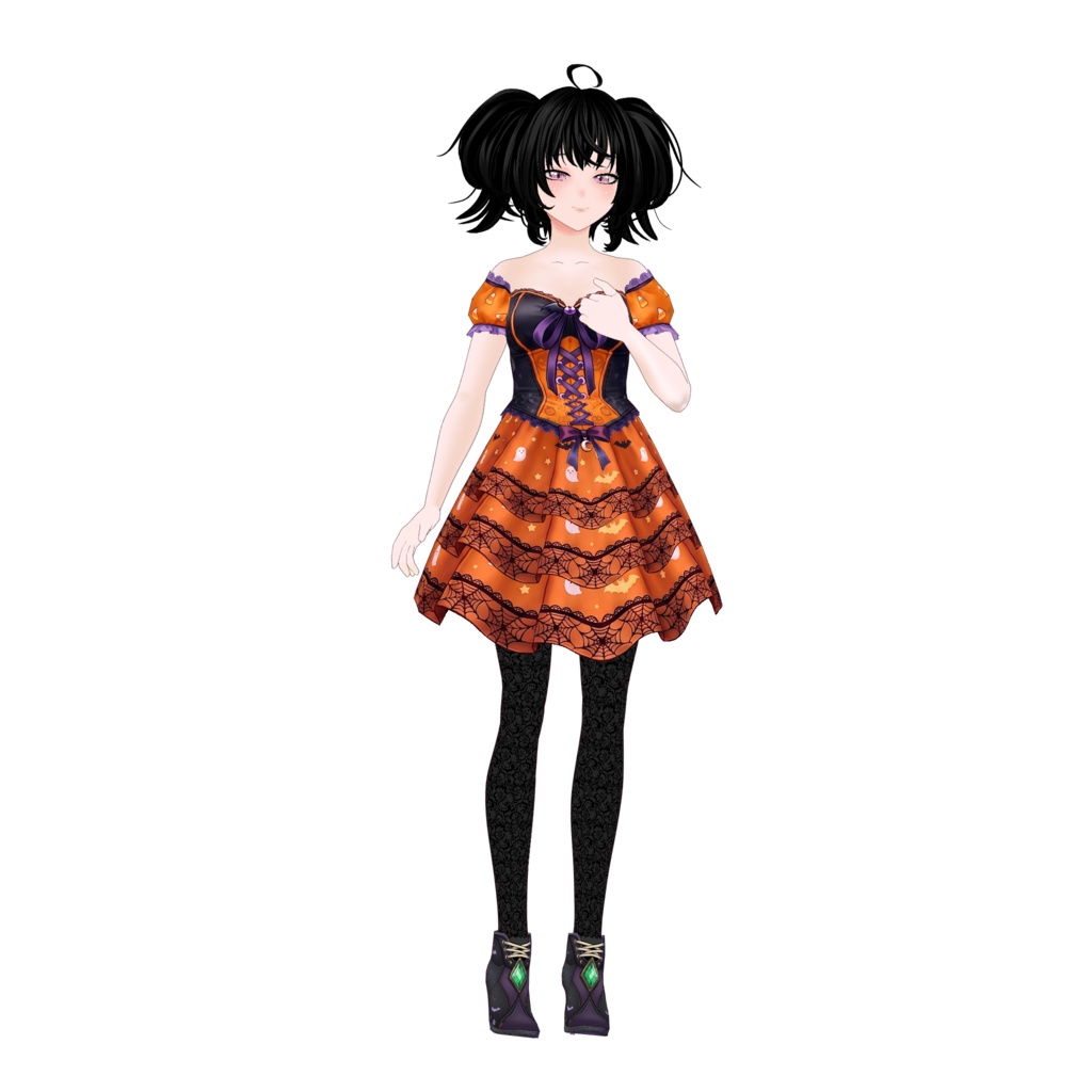 Halloween Outfit VRoid Clothes VRoid Studio VRoid Texture Customitem VRM VTuber Asset Halloween Dress Casual Halloween VTuber Fashion