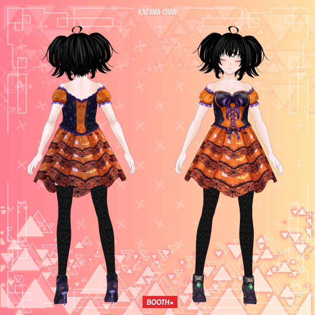 Halloween Outfit VRoid Clothes VRoid Studio VRoid Texture Customitem VRM VTuber Asset Halloween Dress Casual Halloween VTuber Fashion